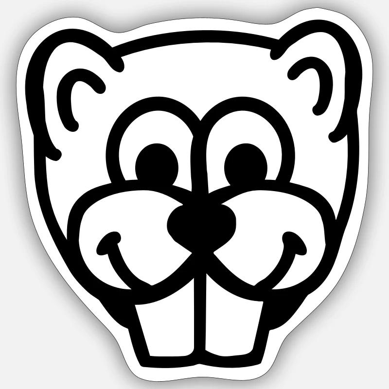Biber - Sticker Größe S (10 x 10 cm) - Mattweiß