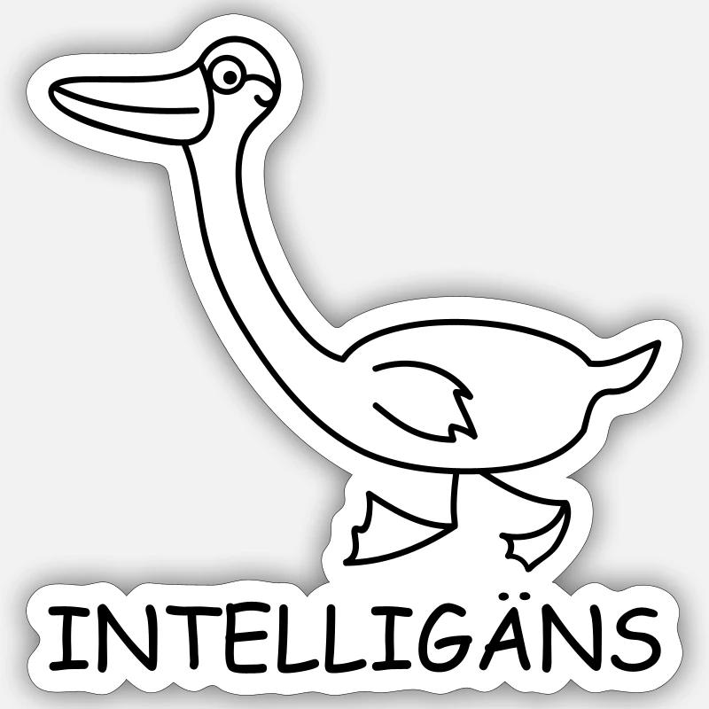 Intelligente Gans - Sticker Größe S (10 x 10 cm) - Mattweiß