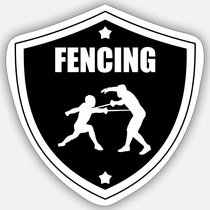 Fencing - Sticker size S (10 x 10 cm) - white matte