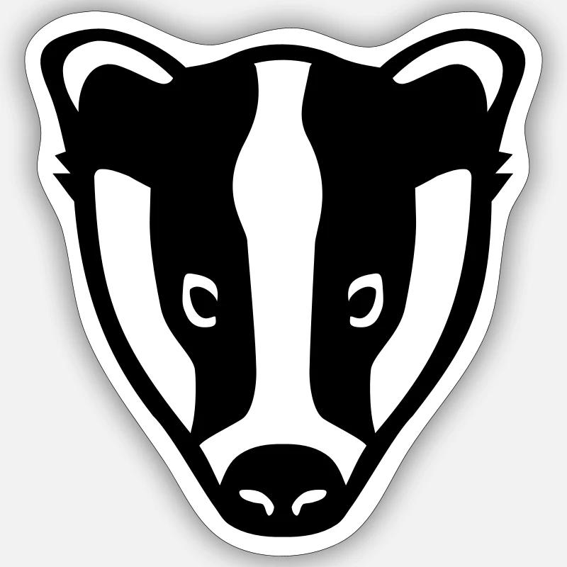 Badger - Sticker size S (10 x 10 cm) - white matte