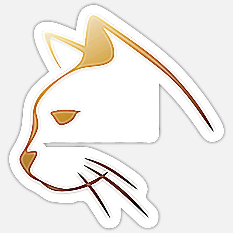 CHAT - Sticker taille S (10 x 10 cm) - blanc mat