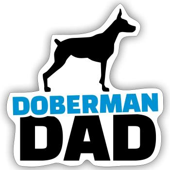 Dobermann - Sticker Größe S (10 x 10 cm) - Mattweiß - Vorne