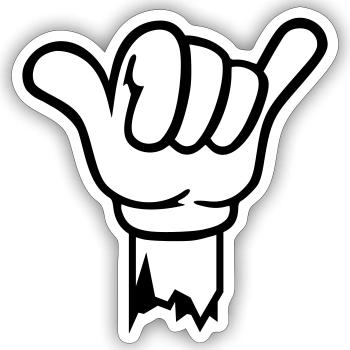 geste hand shaka - Sticker Größe S (10 x 10 cm) - Mattweiß - Vorne