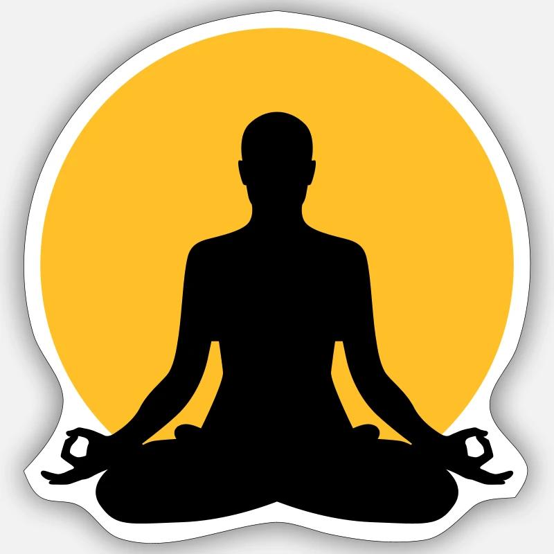 Meditation - Sticker taille S (10 x 10 cm) - blanc mat