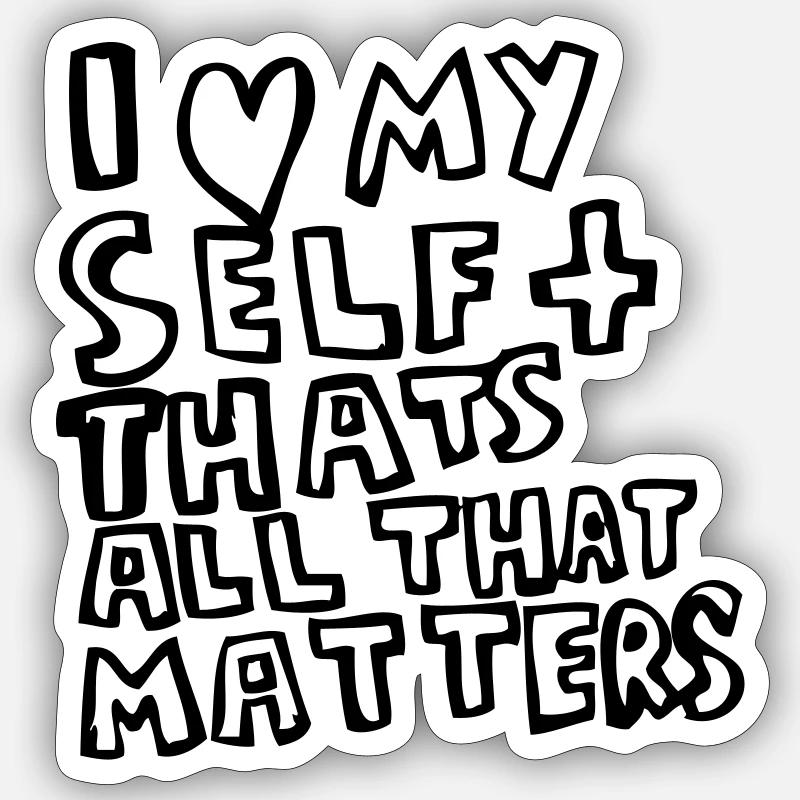 I heart Myself - Sticker Größe S (10 x 10 cm) - Mattweiß