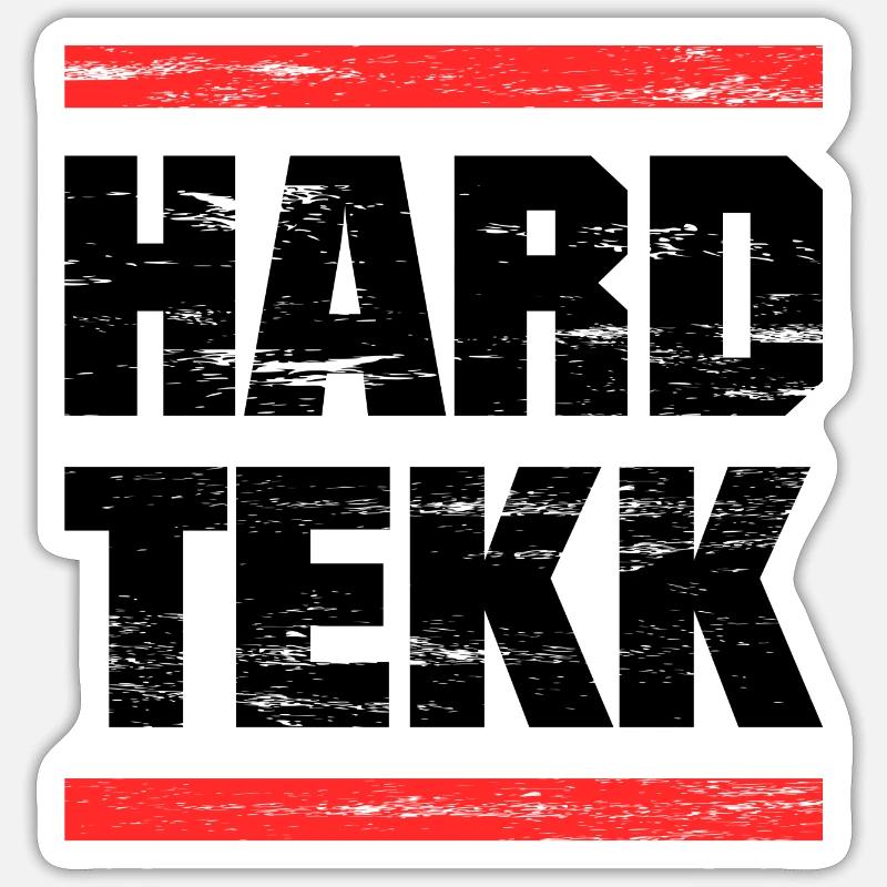 Hardtekk - Hardstyle - Techno - Hardtechno - Sticker Größe S (10 x 10 cm) - Mattweiß