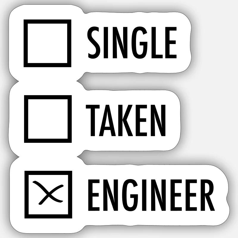 Single - Taken - Engineer - Sticker size S (10 x 10 cm) - white matte