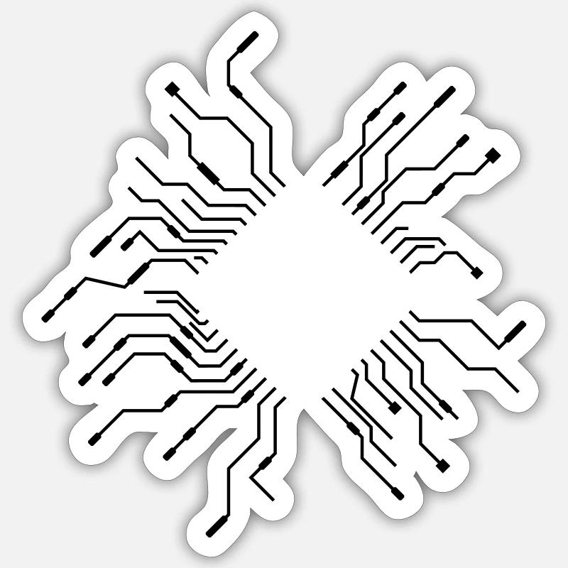 leitungen prozessor cpu draht verkabelung computer Sticker Größe S (10 x 10 cm)