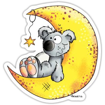 Koala In The Moon - Sticker size S (10 x 10 cm) - white matte - Front