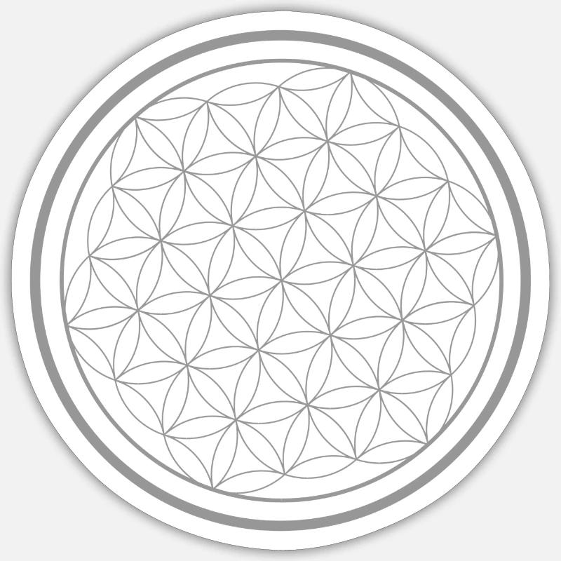 Lebensblume - Sticker Größe S (10 x 10 cm) - Mattweiß