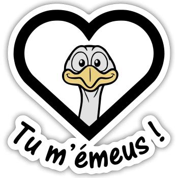 Tu m émeus - Sticker taille S (10 x 10 cm) - blanc mat - Devant