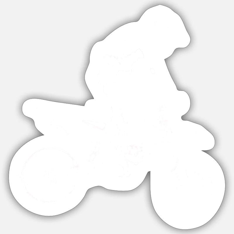 enduro white - Sticker size S (10 x 10 cm) - white matte