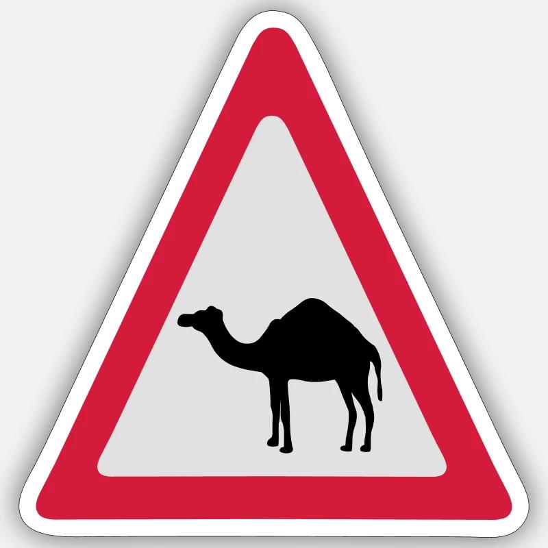 Caution Camel Traffic Sign Sticker size S (10 x 10 cm)