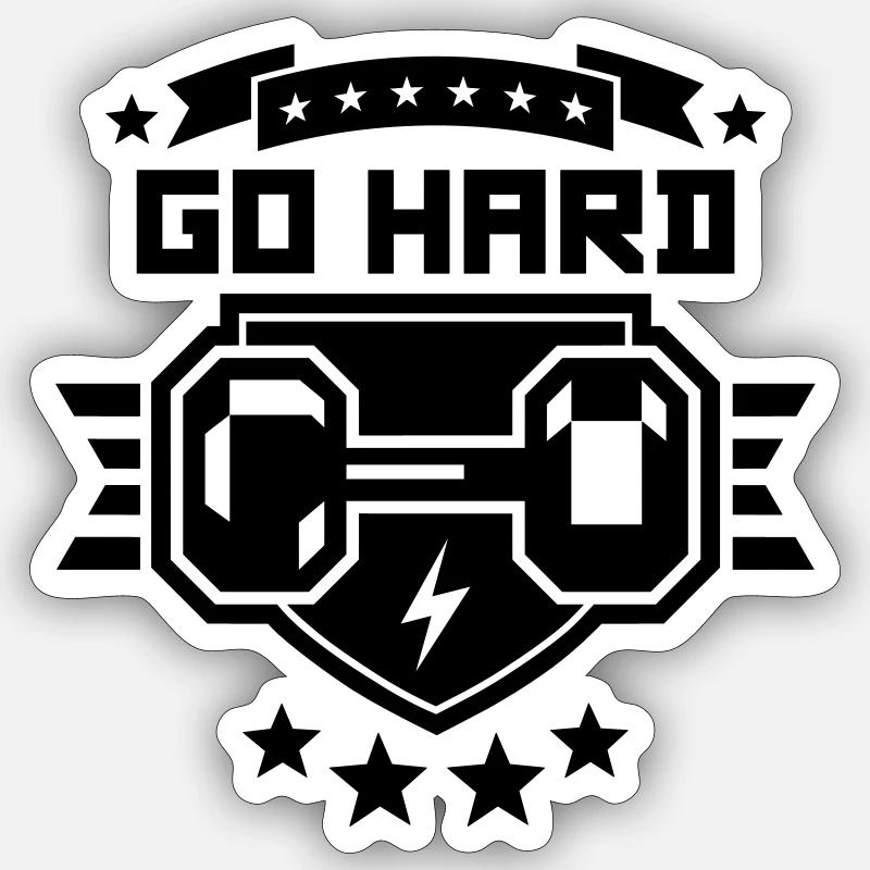 Go Hard (Wappen) Sticker Größe S (10 x 10 cm)