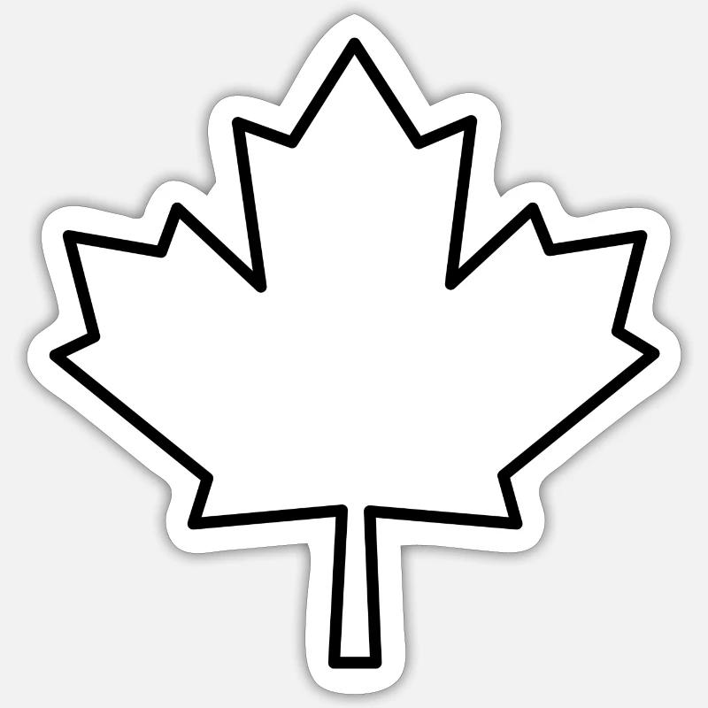 Maple leaf outline - Sticker size S (10 x 10 cm) - white matte