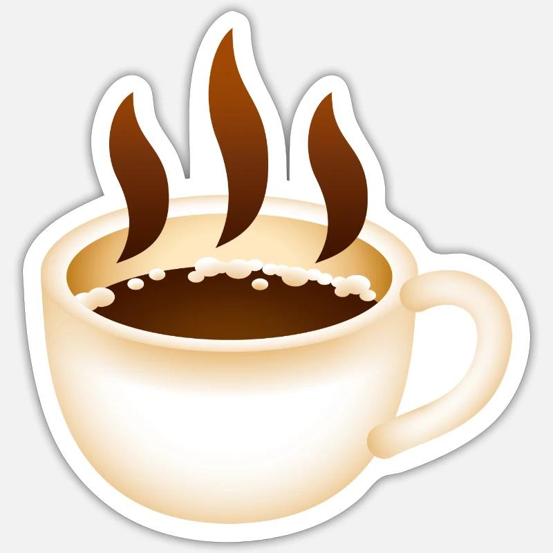 Smiley Coffee - Sticker taille S (10 x 10 cm) - blanc mat