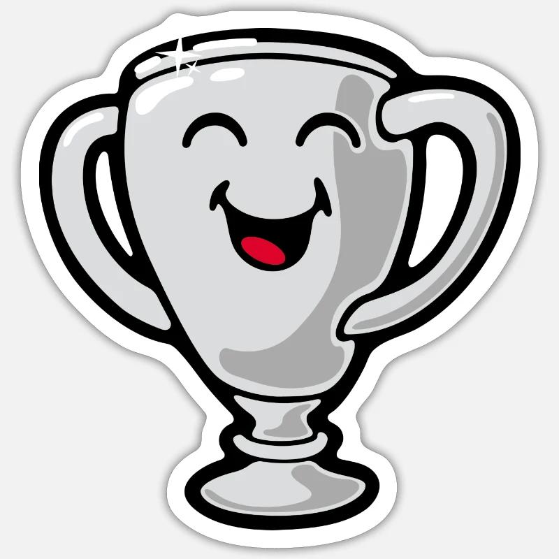 Smiley Trophy - Sticker Größe S (10 x 10 cm) - Mattweiß