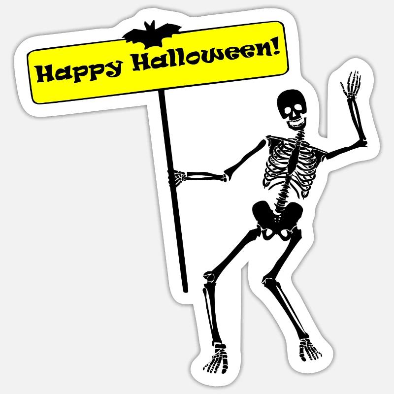 Halloween - Sticker taille S (10 x 10 cm) - blanc mat