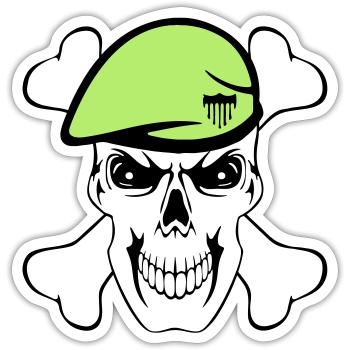 Party Shirt ,Feiern , Karneval, Söldner (25) - Sticker Größe S (10 x 10 cm) - Mattweiß - Vorne