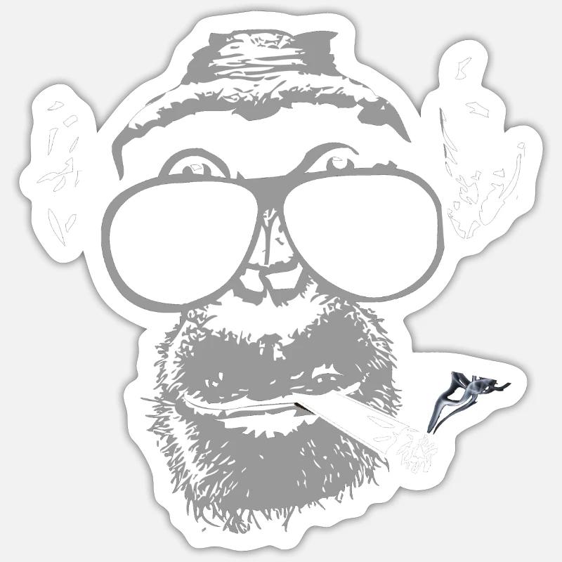 Chimpanzee with joint - Sticker size S (10 x 10 cm) - white matte