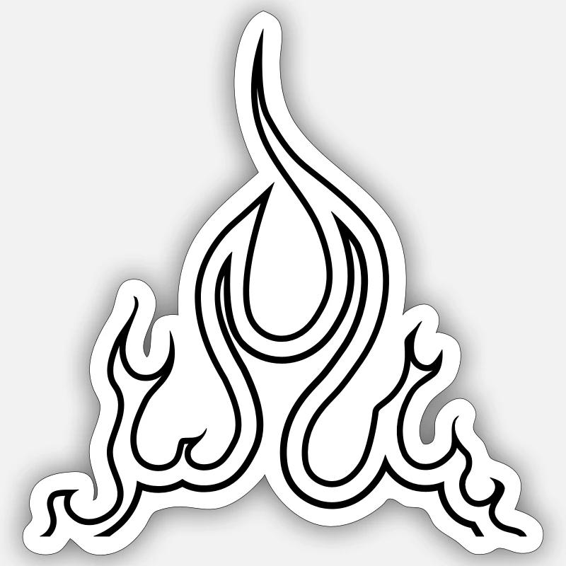 feu - Sticker taille S (10 x 10 cm) - blanc mat
