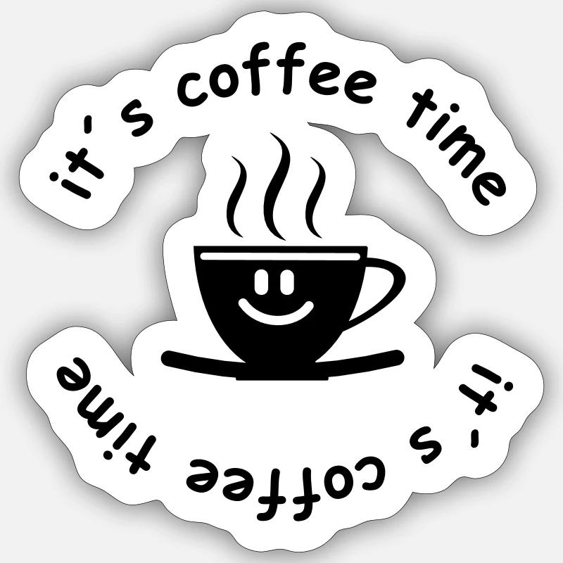 coffee - Sticker size S (10 x 10 cm) - white matte