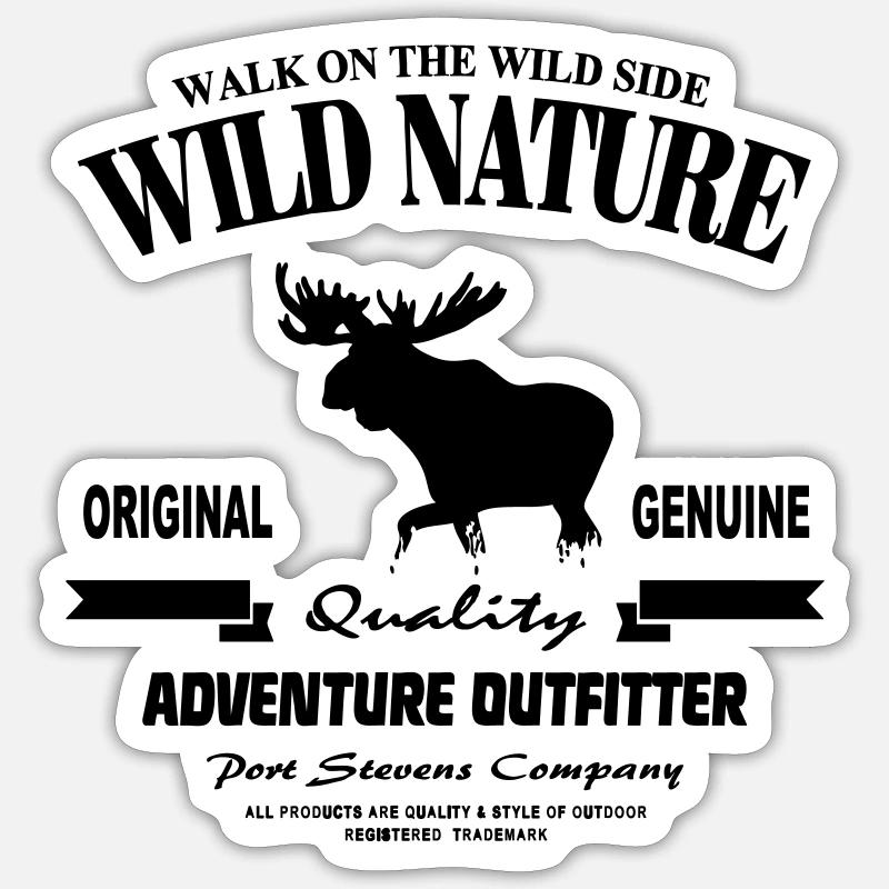 Wild Nature - Moose - Elch Sticker Größe S (10 x 10 cm)