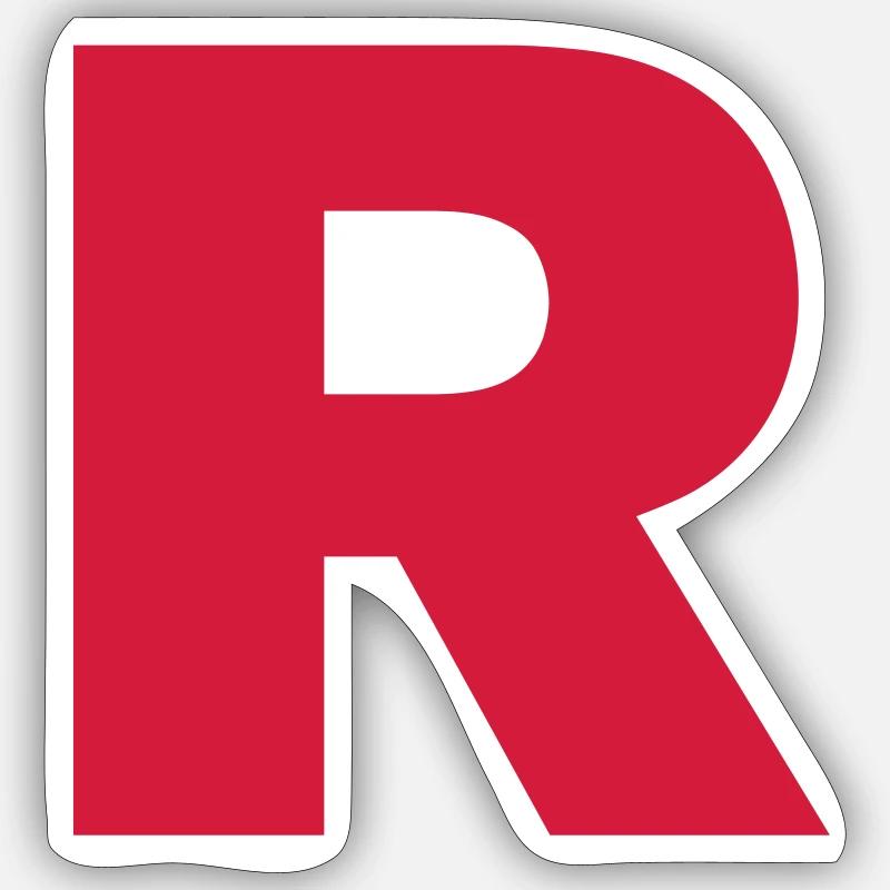 Rocket Revolution, R, Team, Retro, Buchstabe, Rock Sticker Größe S (10 x 10 cm)