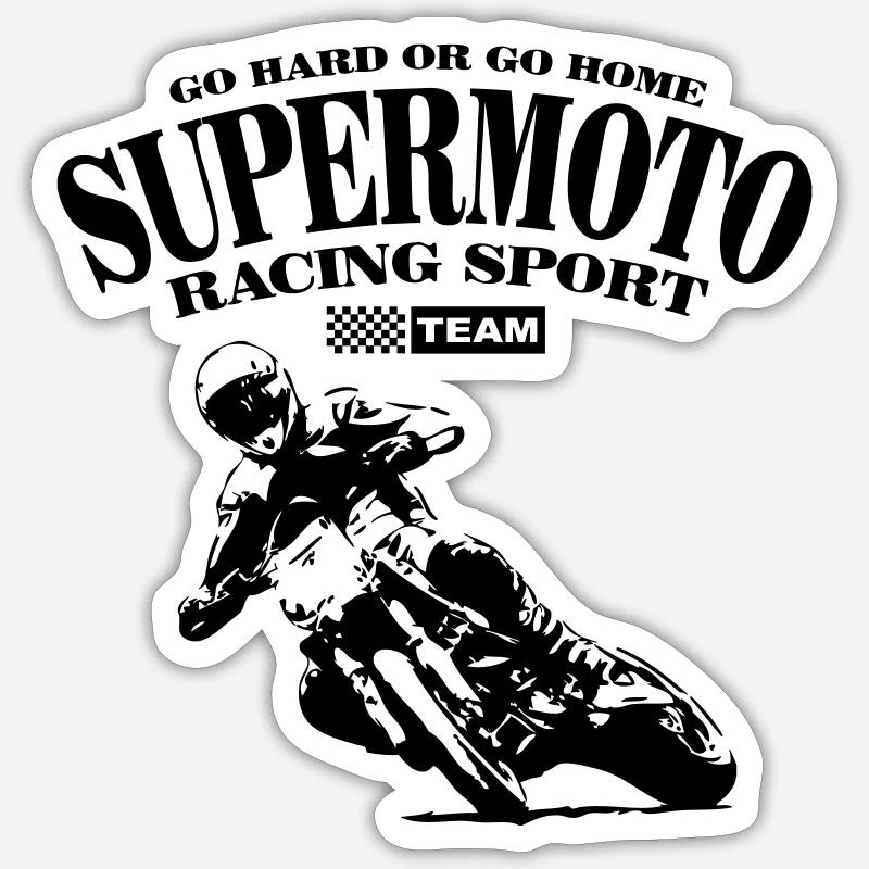 Supermoto - Sticker Größe S (10 x 10 cm) - Mattweiß