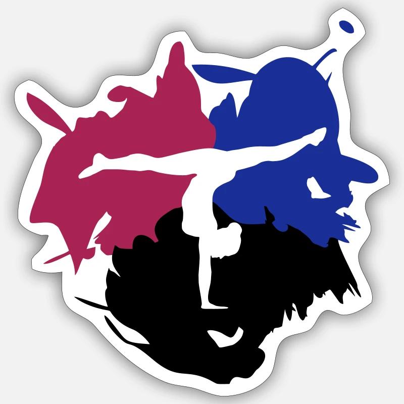 Turnen, Turner & Farb - Splash - Sticker Größe S (10 x 10 cm) - Mattweiß