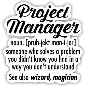 Project Manager - Definition - Sticker Größe S (10 x 10 cm) - Mattweiß - Vorne
