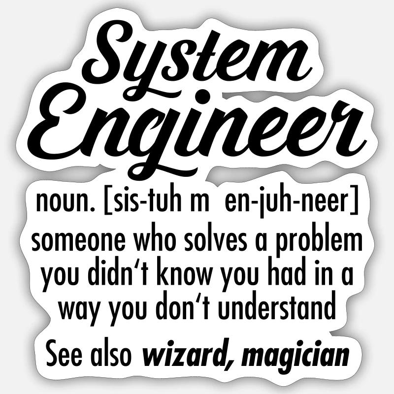 System Engineer - Definition - Sticker taille S (10 x 10 cm) - blanc mat