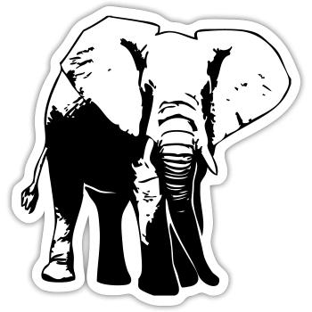 Elefant - Elephant - Sticker Größe S (10 x 10 cm) - Mattweiß - Vorne