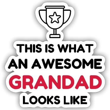 Papy Papi Grand-Père Retraite famille - Sticker taille S (10 x 10 cm) - blanc mat - Devant
