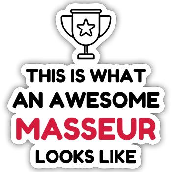 Massage Masseur Masseuse Work Job Travail - Sticker size S (10 x 10 cm) - white matte - Front