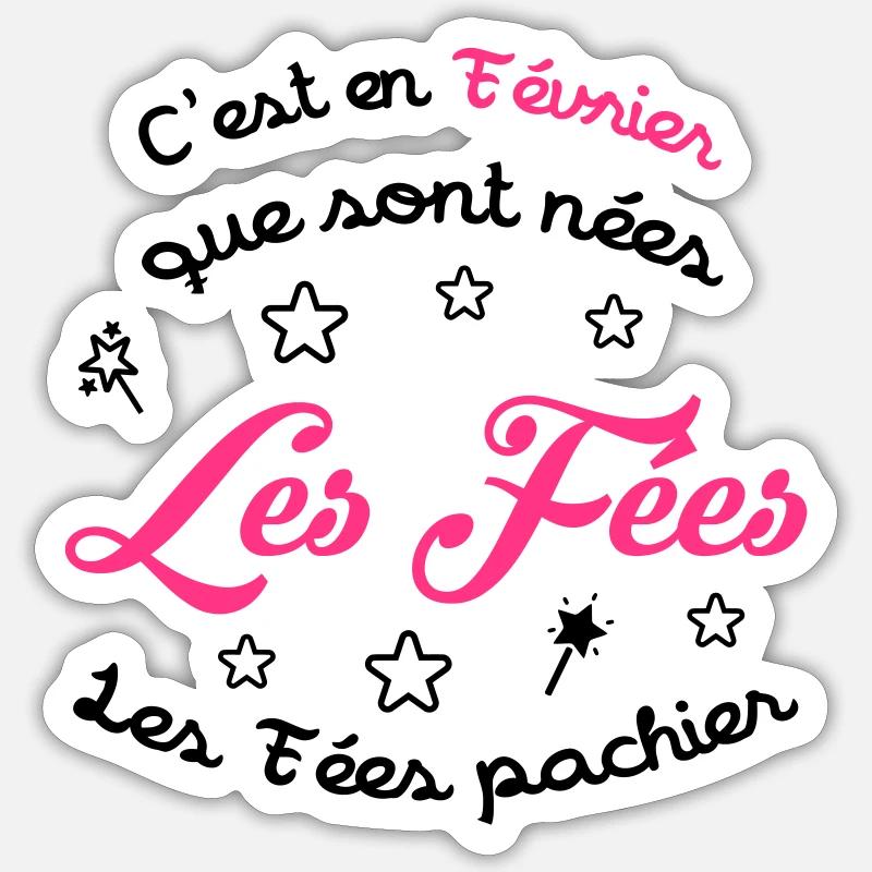 fille / fée / princesse / bébé - Sticker taille S (10 x 10 cm) - blanc mat