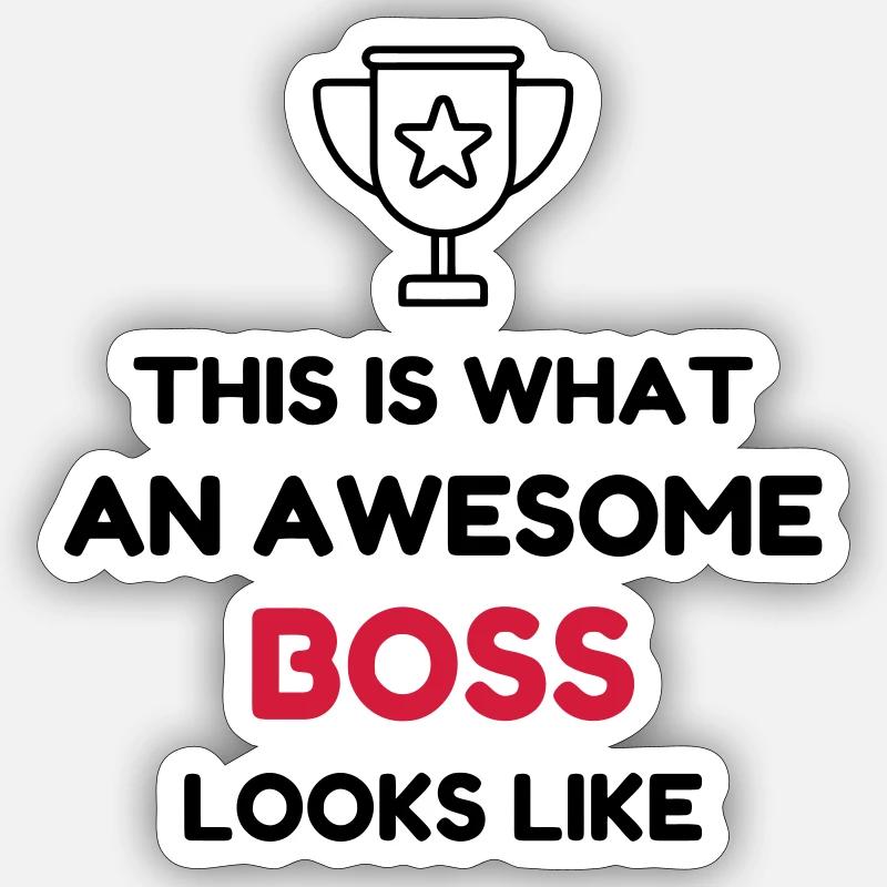 Manager / Patron / Travail / Métier / Chef - Sticker taille S (10 x 10 cm) - blanc mat