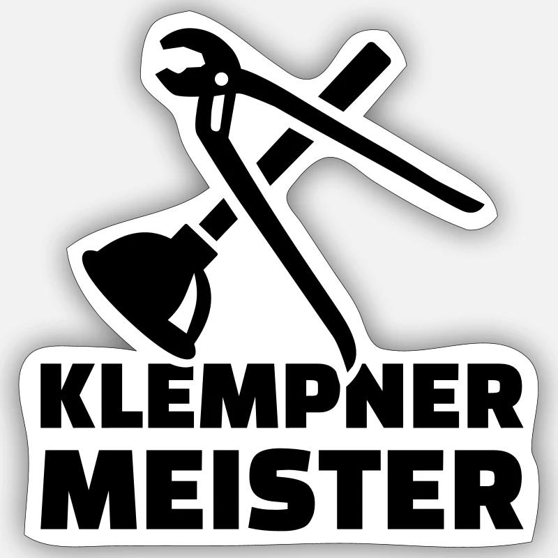 Klempner - Sticker Größe S (10 x 10 cm) - Mattweiß