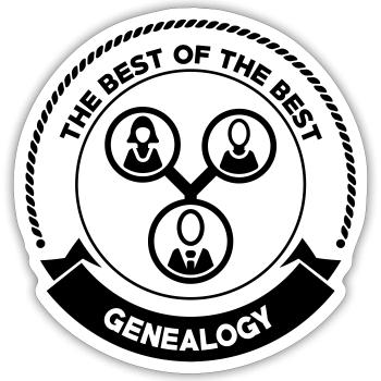 Généalogie / Généalogiste / Genealogy / - Sticker taille S (10 x 10 cm) - blanc mat - Devant