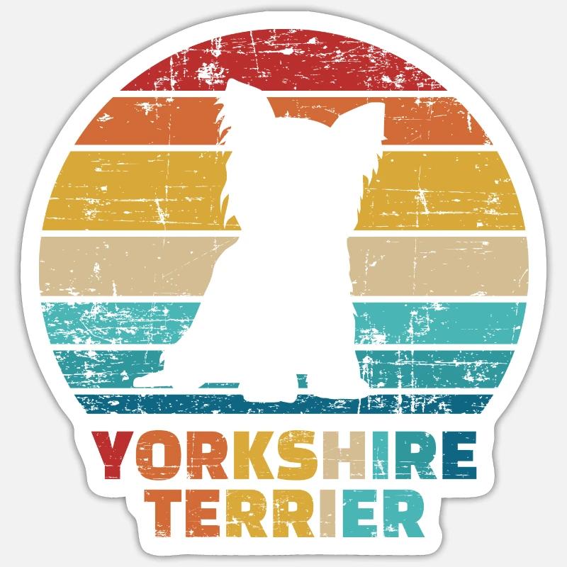 Yorkshire - Sticker taille S (10 x 10 cm) - blanc mat