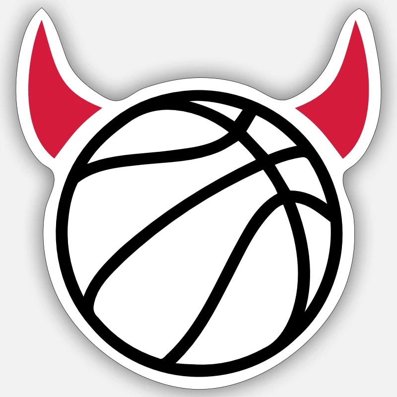 basket-ball - Sticker taille S (10 x 10 cm) - blanc mat