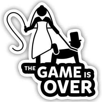 game over junggesellenabschied - Sticker Größe S (10 x 10 cm) - Mattweiß - Vorne