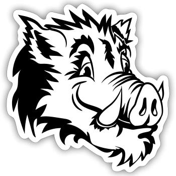 Sanglier drôle de tête - Sticker taille S (10 x 10 cm) - blanc mat - Devant