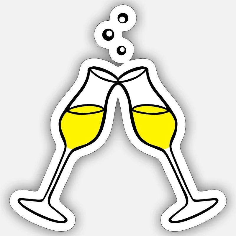 , célébration 2 col - Sticker taille S (10 x 10 cm) - blanc mat
