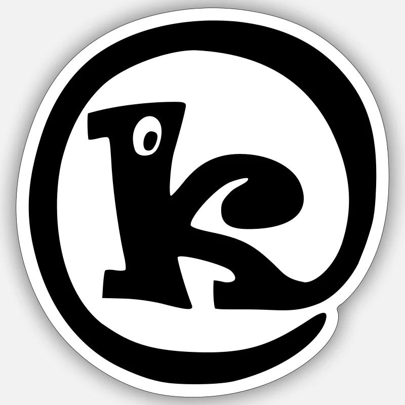 Rüssel K - Sticker Größe S (10 x 10 cm) - Mattweiß