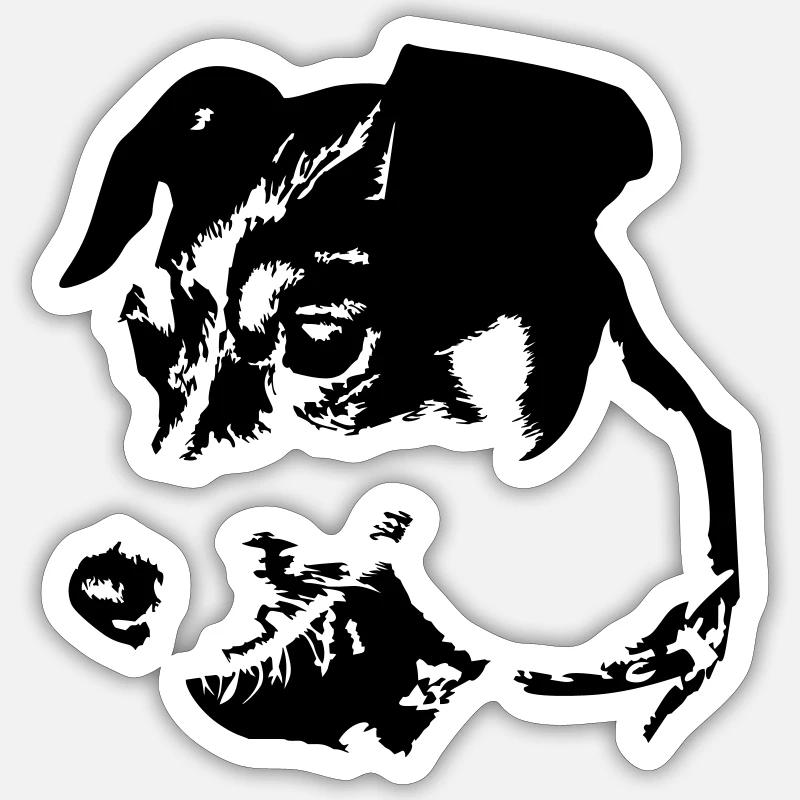 Jack Russell Terrier head - Sticker size S (10 x 10 cm) - white matte