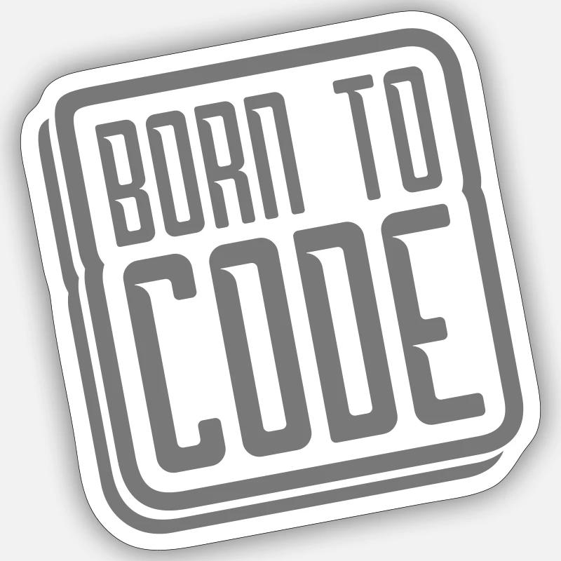 né à code - Sticker taille S (10 x 10 cm) - blanc mat