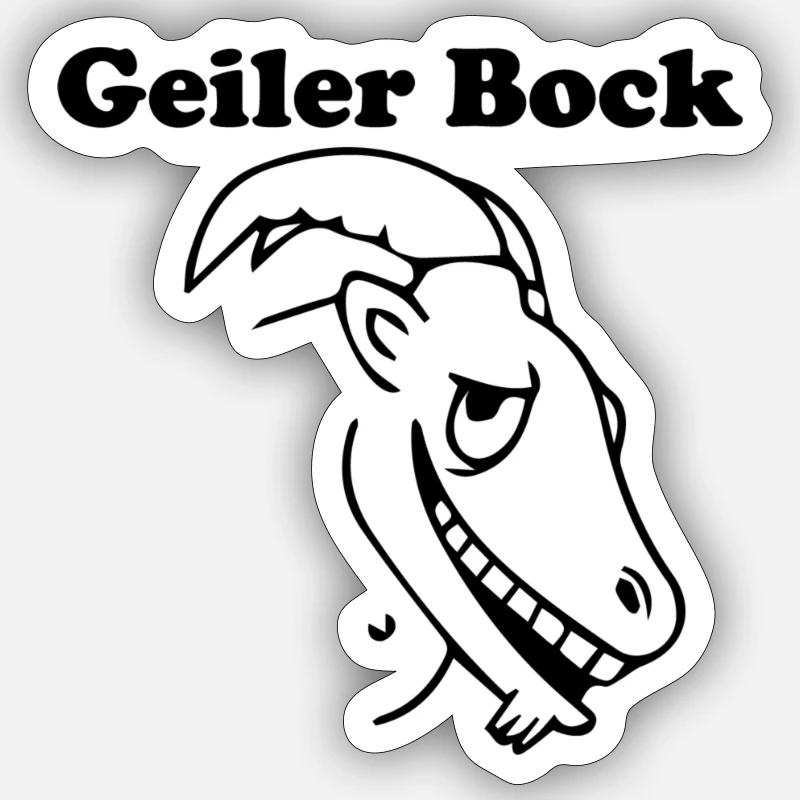 Geiler Bock schwarz Sticker Größe S (10 x 10 cm)