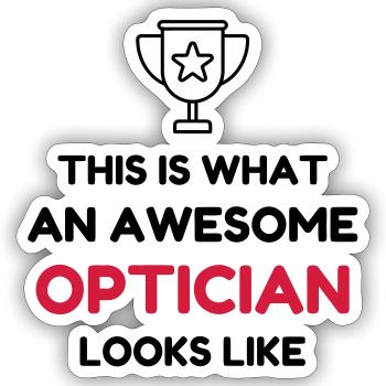 Optiker / Optische / Augen / Gläser - Sticker Größe S (10 x 10 cm) - Mattweiß - Vorne