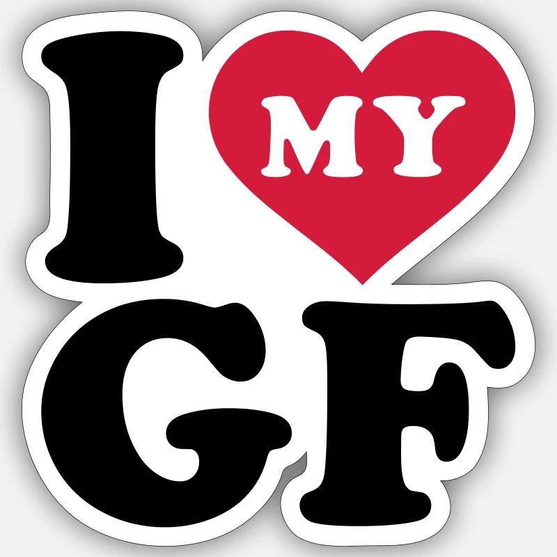 J'aime ma copine - Sticker taille S (10 x 10 cm) - blanc mat